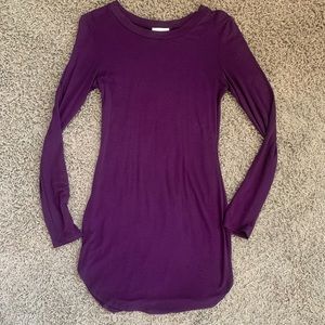 Purple long sleeve mini dress